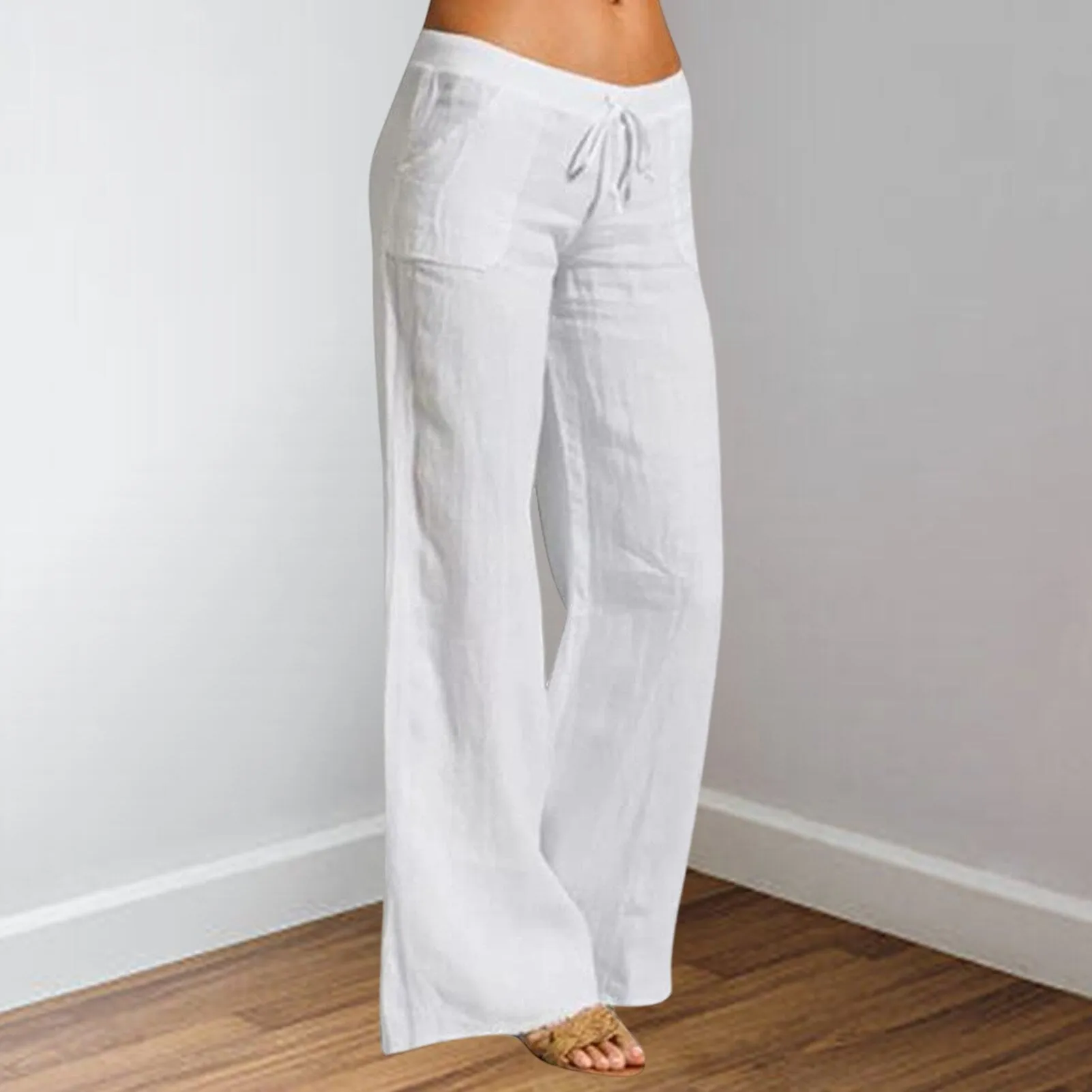 2024Simple Drawstring Summer Straight Trousers