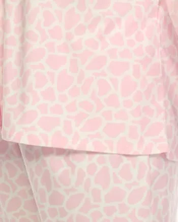 3 Piece Giraffe Print Pajama Set | Pink Giraffe