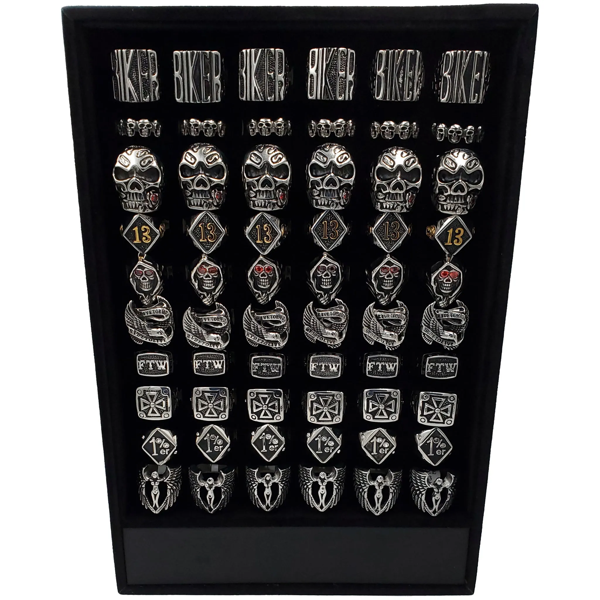 60 Top Selling Men's Assorted Ring Display / BND0044