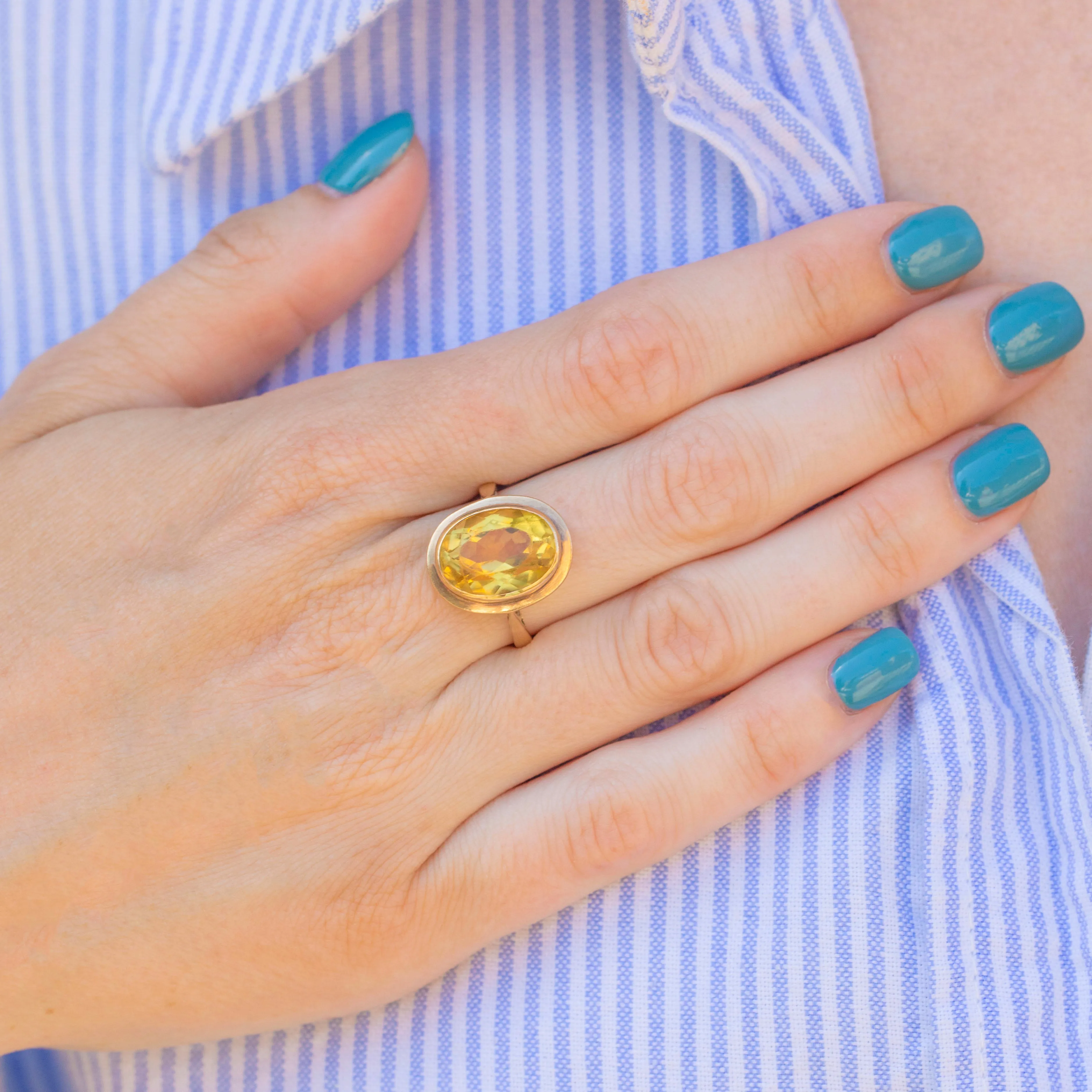 9ct Gold Citrine Cocktail Ring, 5.89ct