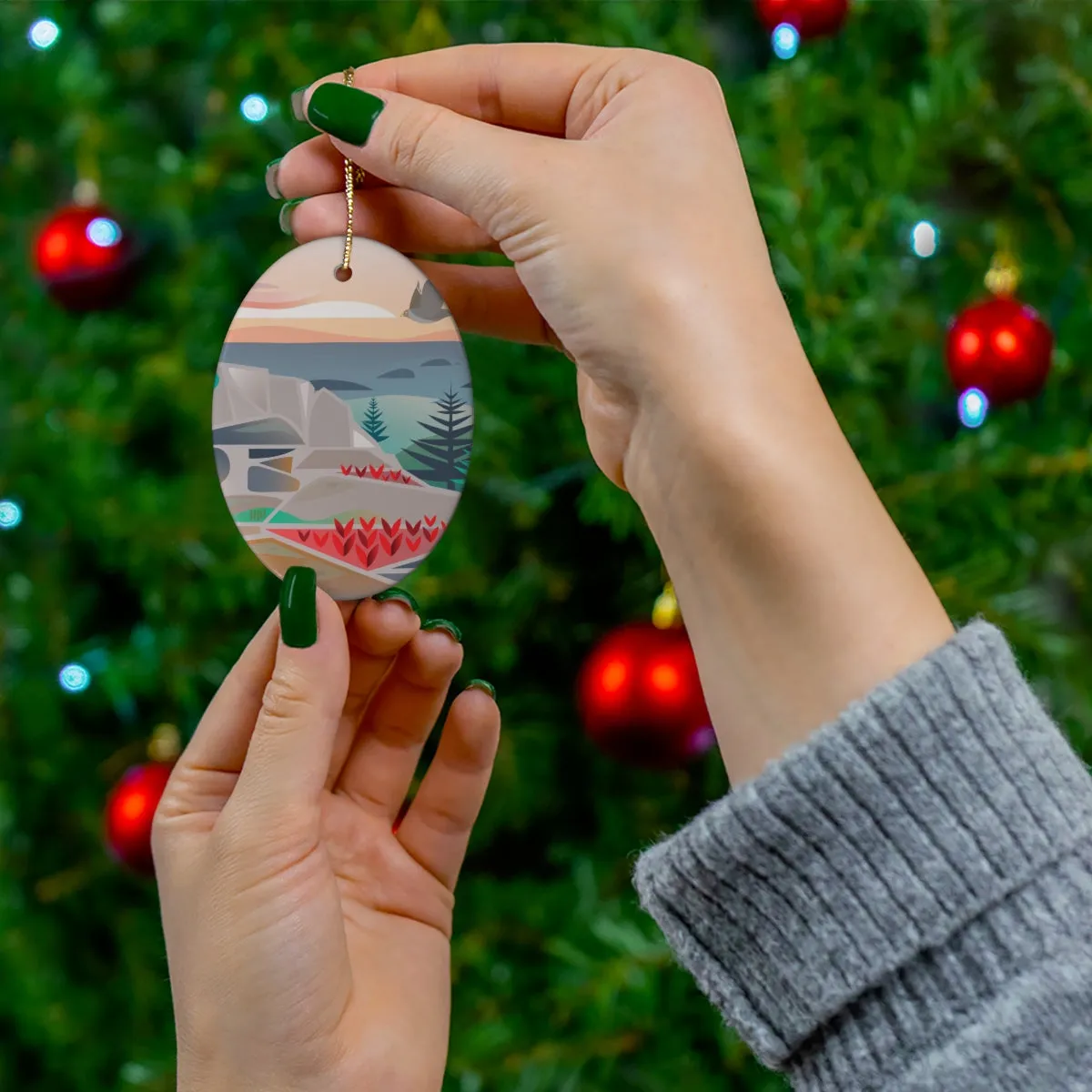 Acadia National Park, Cadillac Mountain Ceramic Ornament