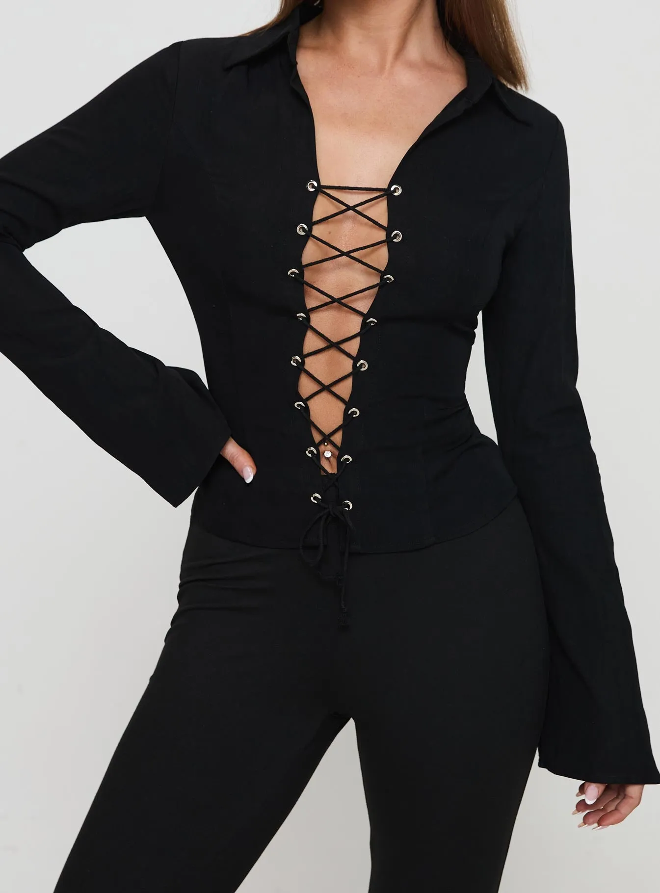 Alexandar Long Sleeve Top Black