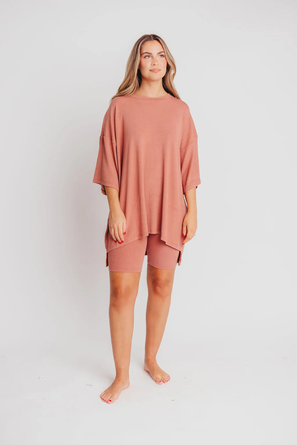 All Weekend Long Set - Short Sleeves - in Blush