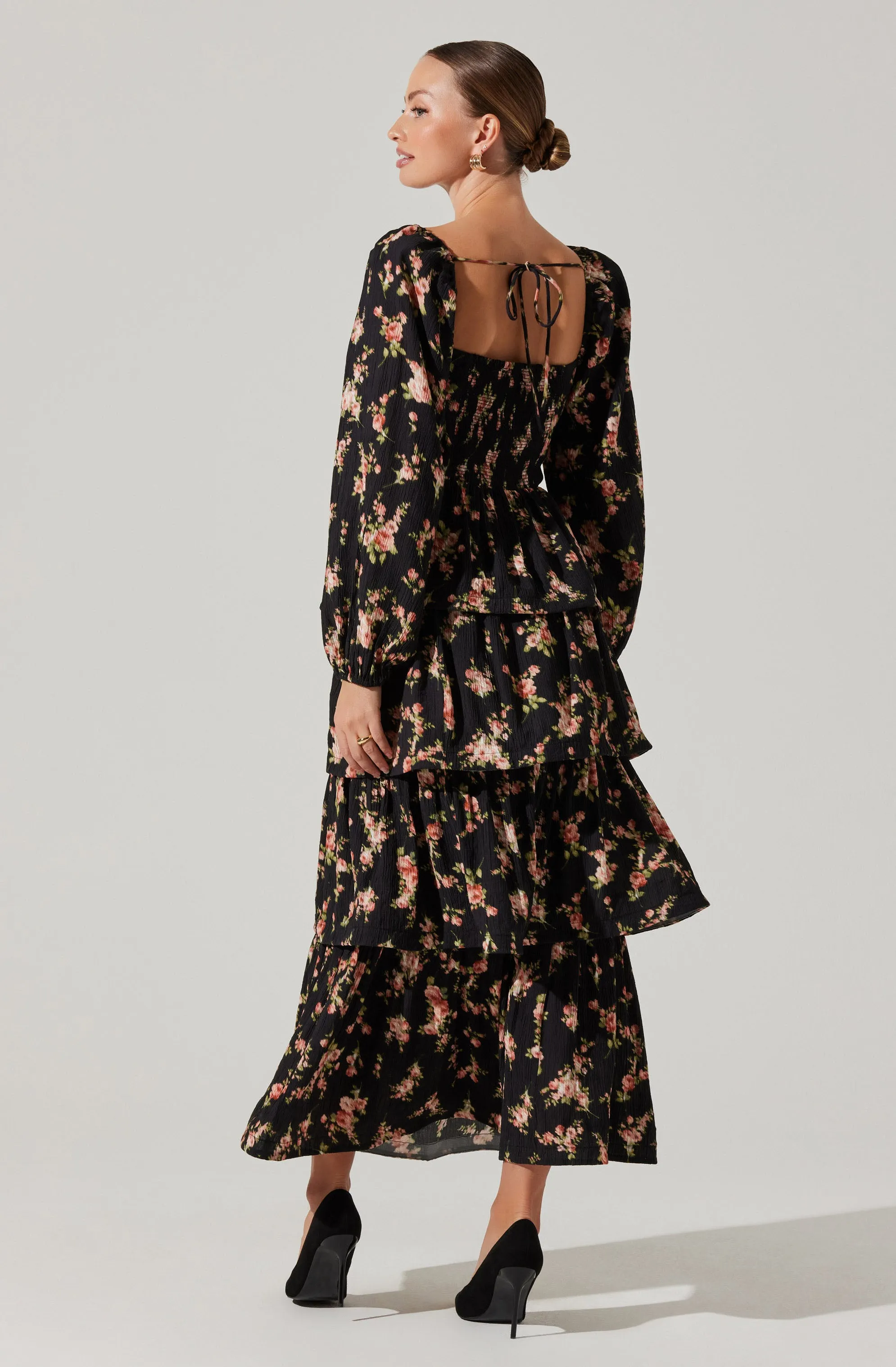 Aumie Tiered Floral Maxi Dress