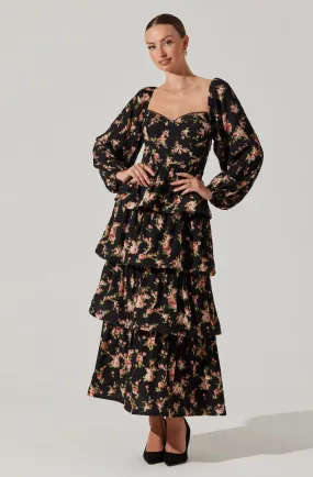 Aumie Tiered Floral Maxi Dress