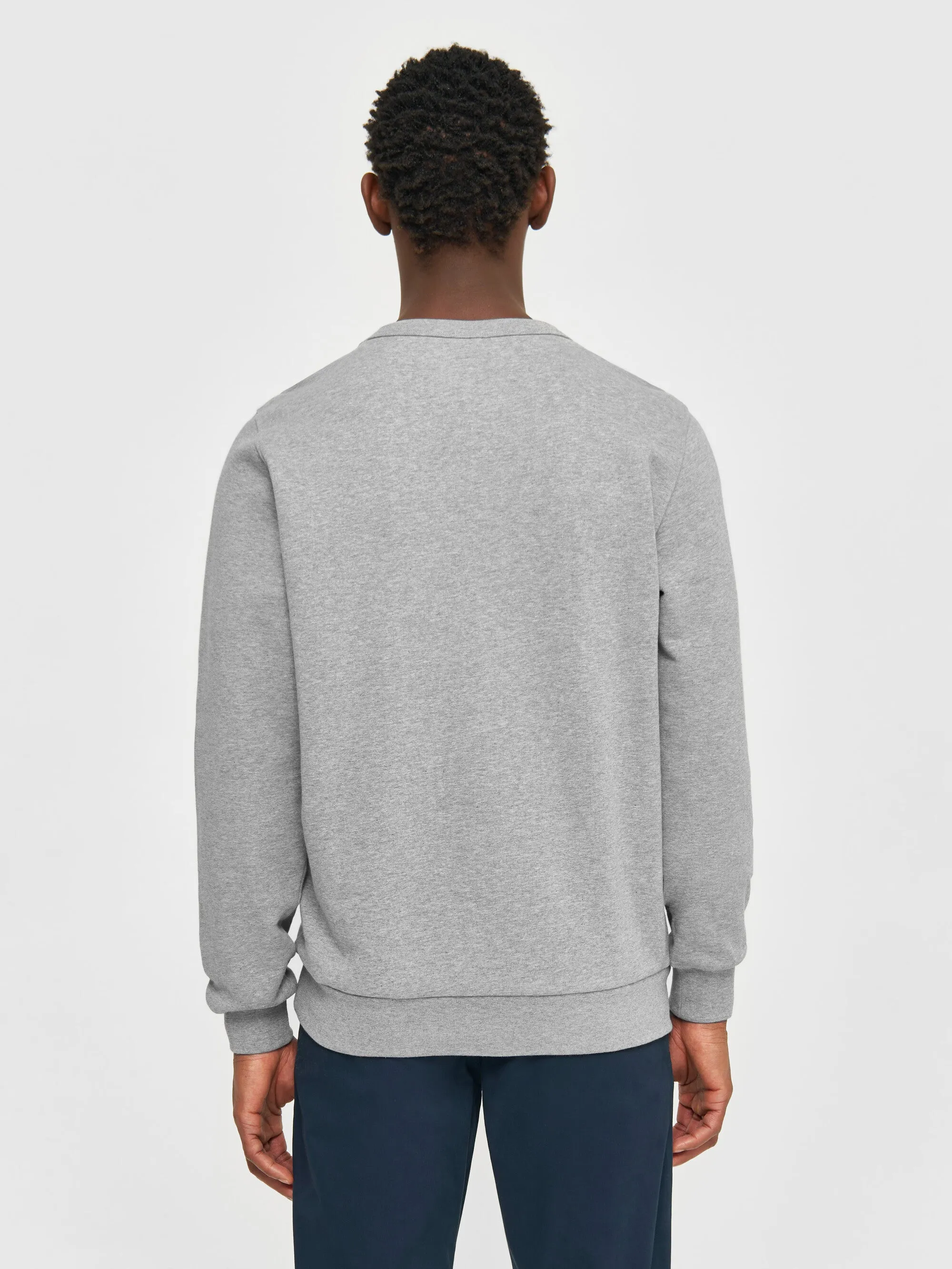 Basic badge sweat - Grey Melange