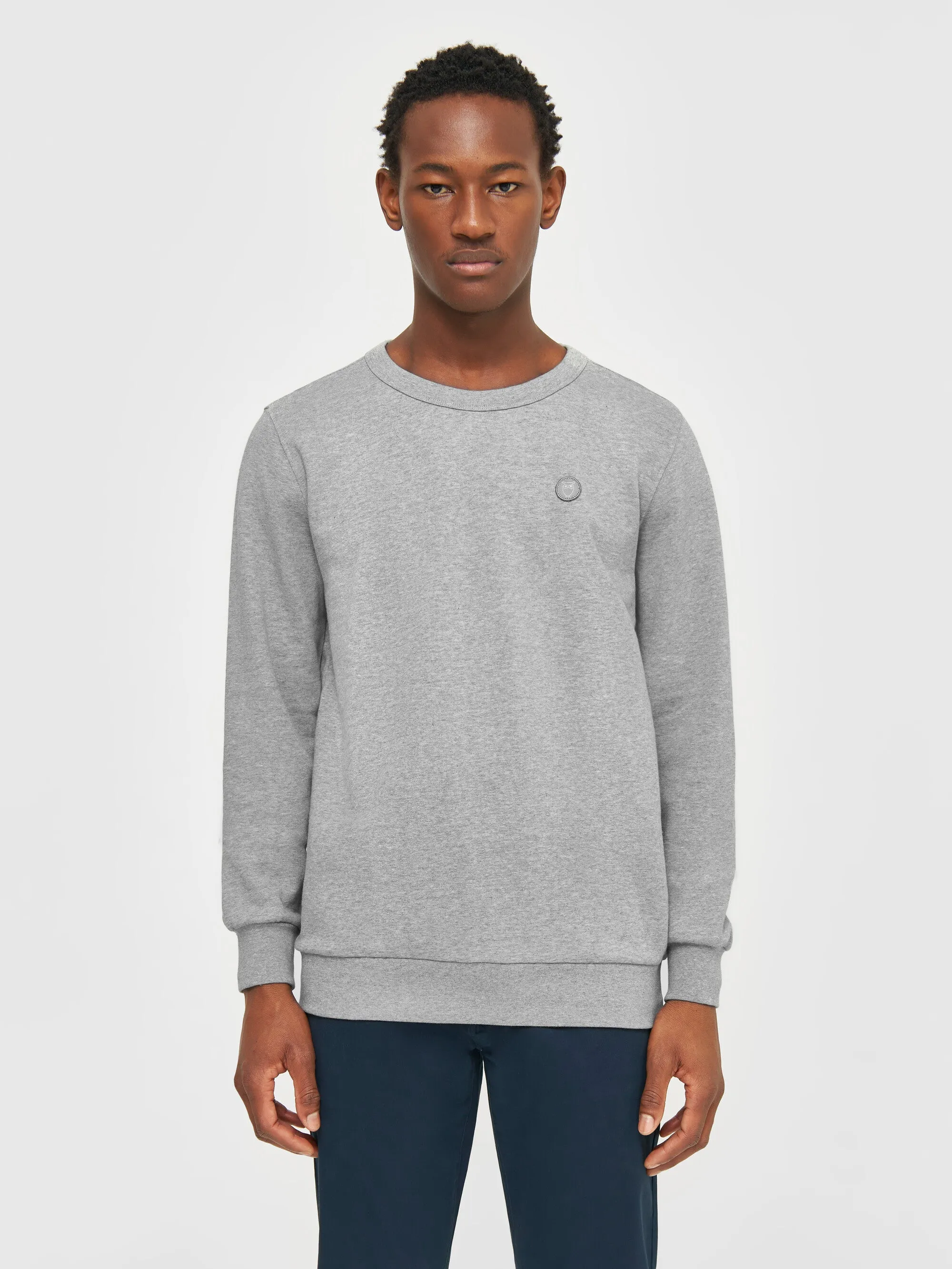 Basic badge sweat - Grey Melange