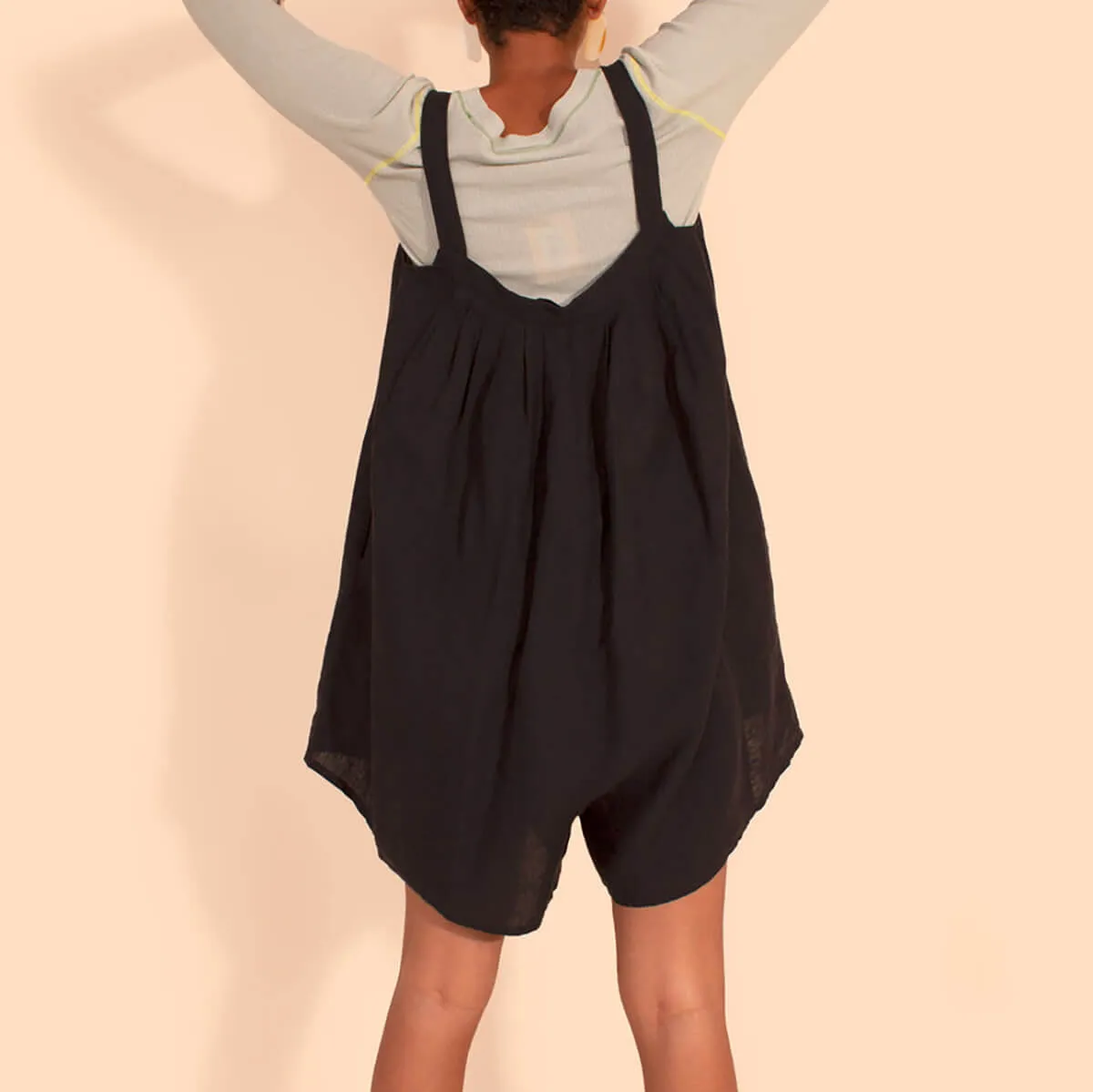 Basic Linen Romper in Black by L.F.Markey - Last Ones In Stock - UK 12-14