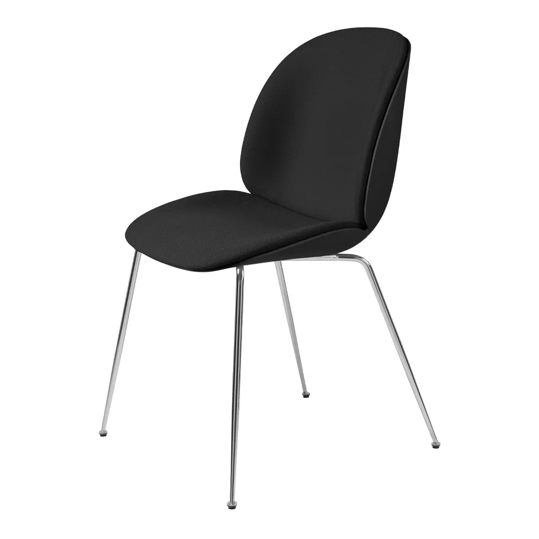 Beetle Dining Chair - Front Upholstered - Chrome Conic Base