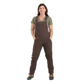 Berne Women's Flex Softstone Duck Unlined Bib Work Overall WB922 - Brown