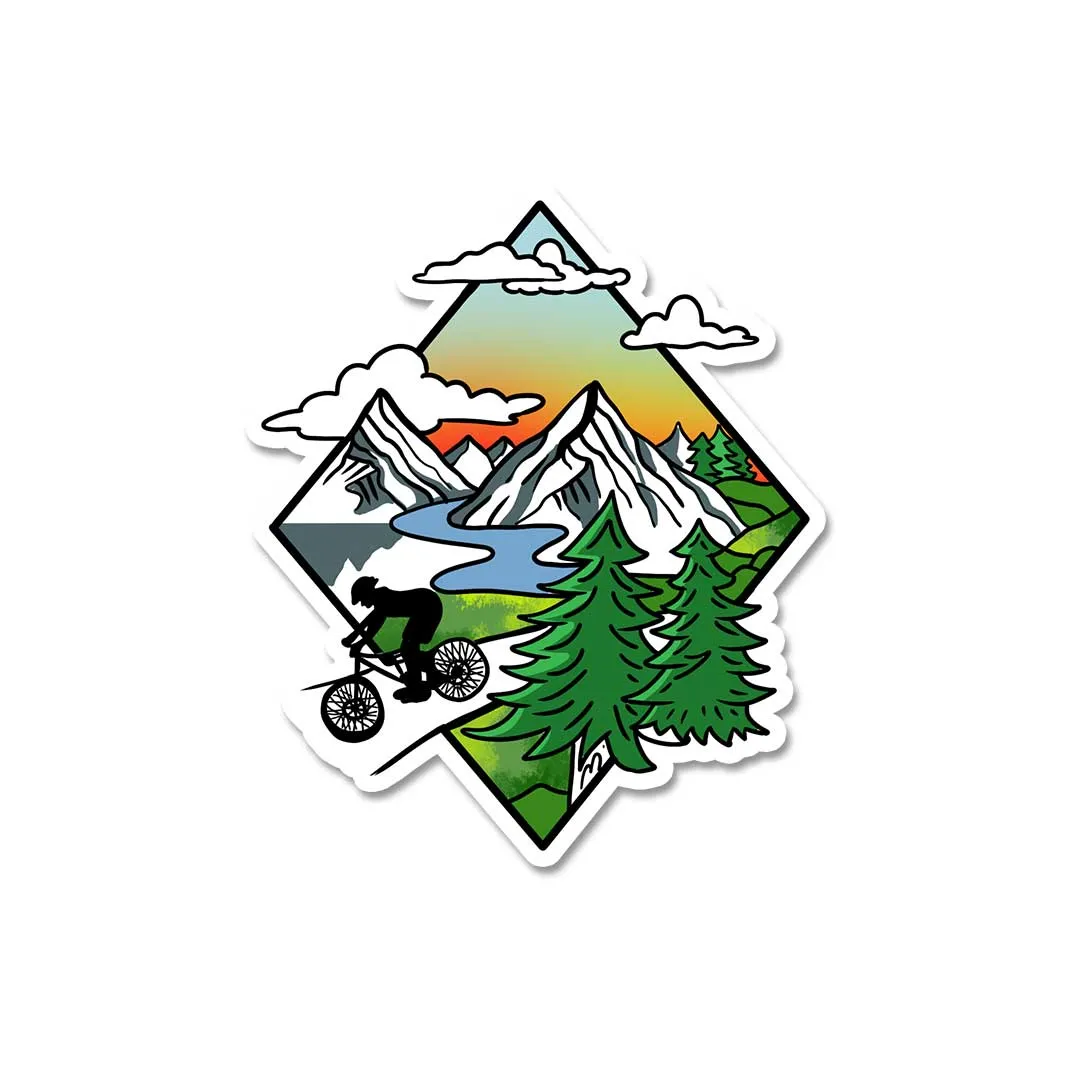 Biker In Wild  Sticker