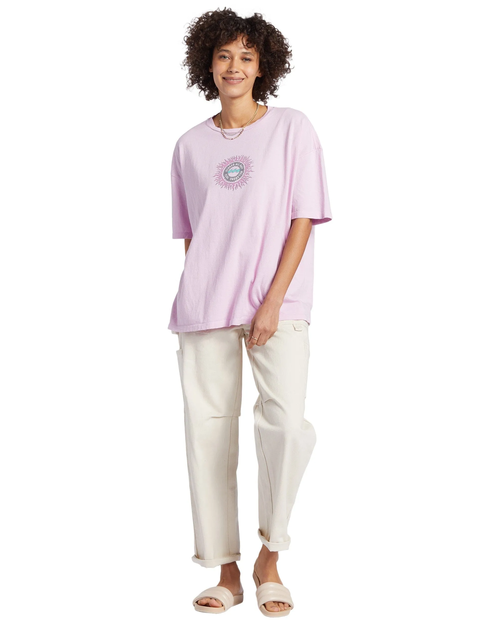 BILLABONG Women's Stoked All Day T-Shirt Lilac Smoke