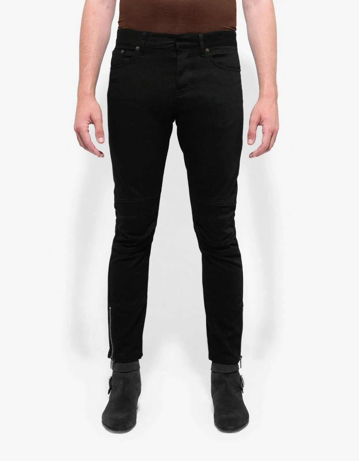 Black Motorcycle Skinny Jeans