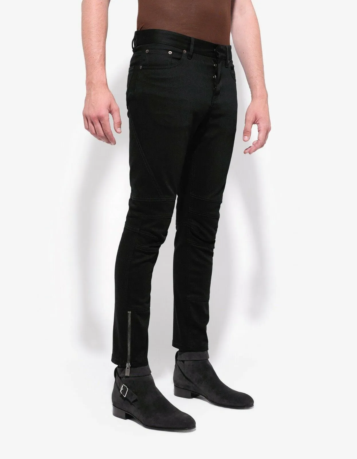 Black Motorcycle Skinny Jeans