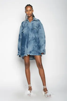 BLUE TIE DYE DENIM OVERSHIRT