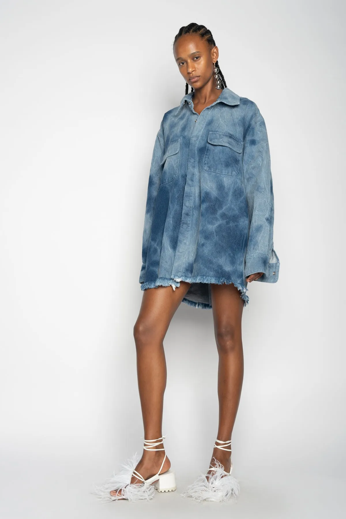 BLUE TIE DYE DENIM OVERSHIRT