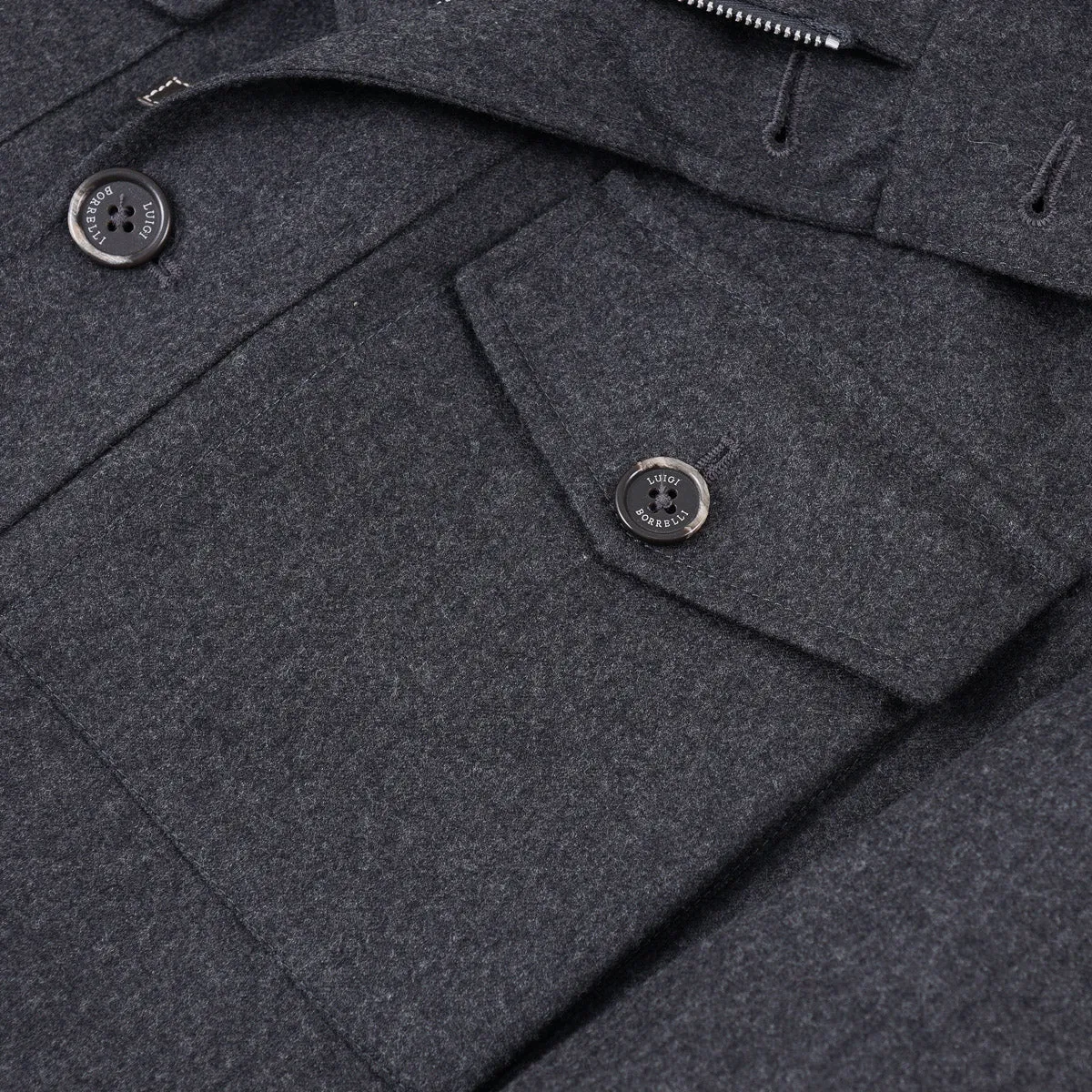 Borrelli Brushed Flannel Wool Field Jacket