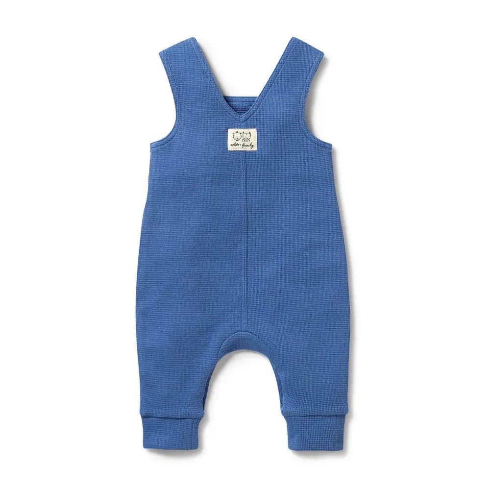 Brilliant Blue Organic Waffle Overall