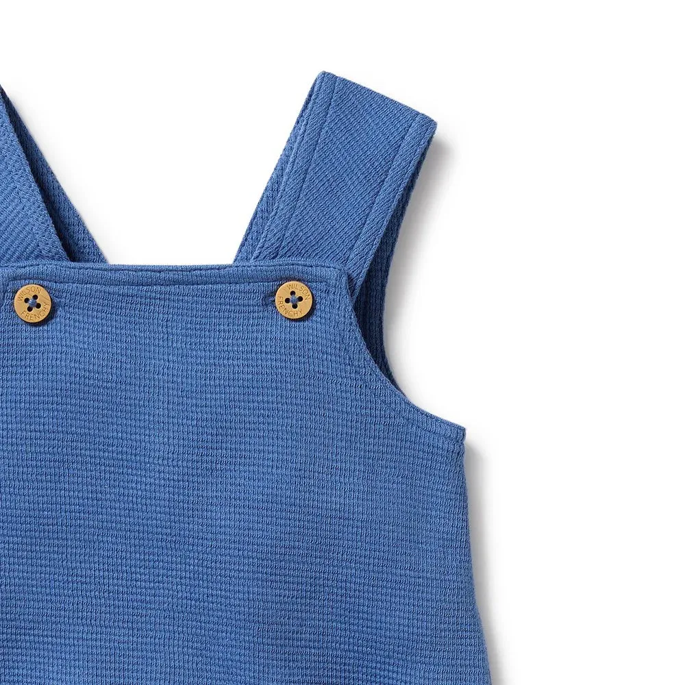 Brilliant Blue Organic Waffle Overall