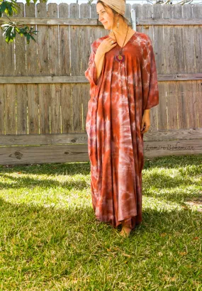 Brown Sky Iced Tie Dye Kaftan