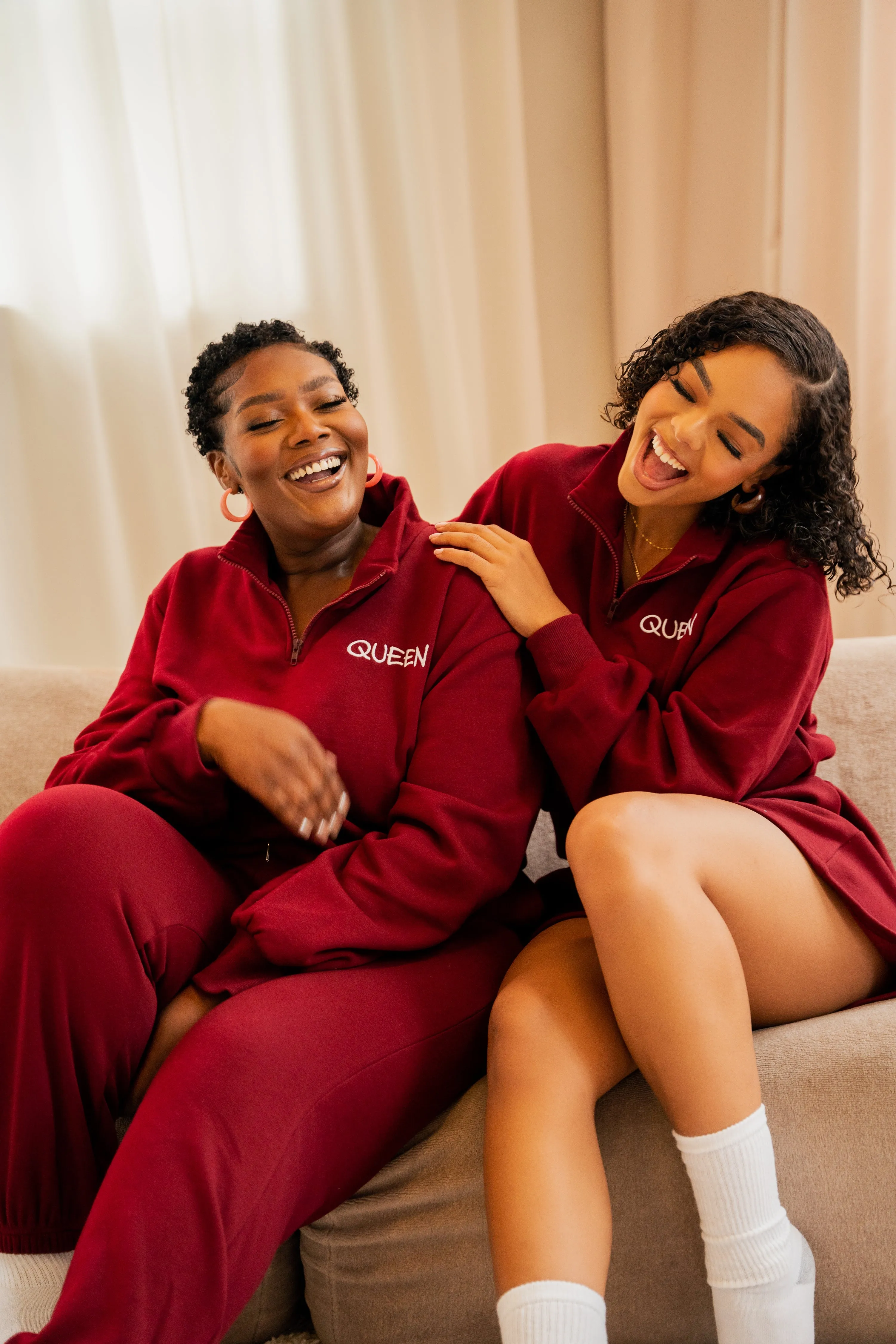 BURGUNDY QUEEN  Pullover SHORT Set