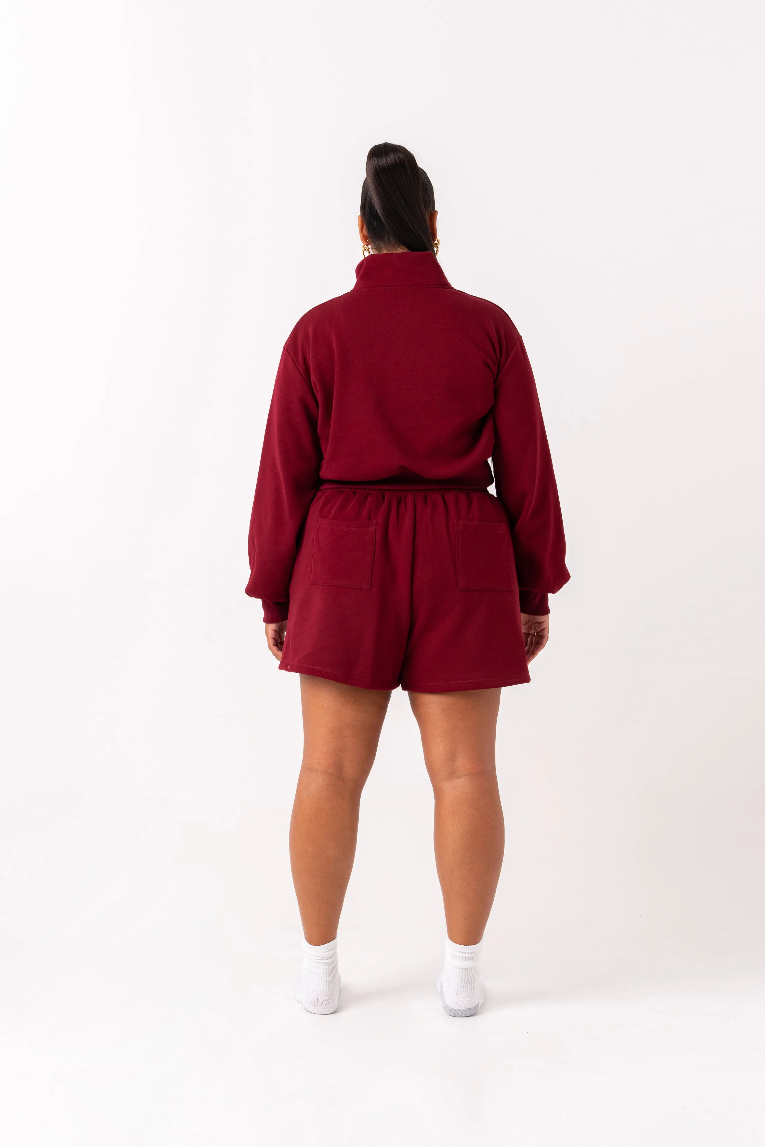 BURGUNDY QUEEN  Pullover SHORT Set