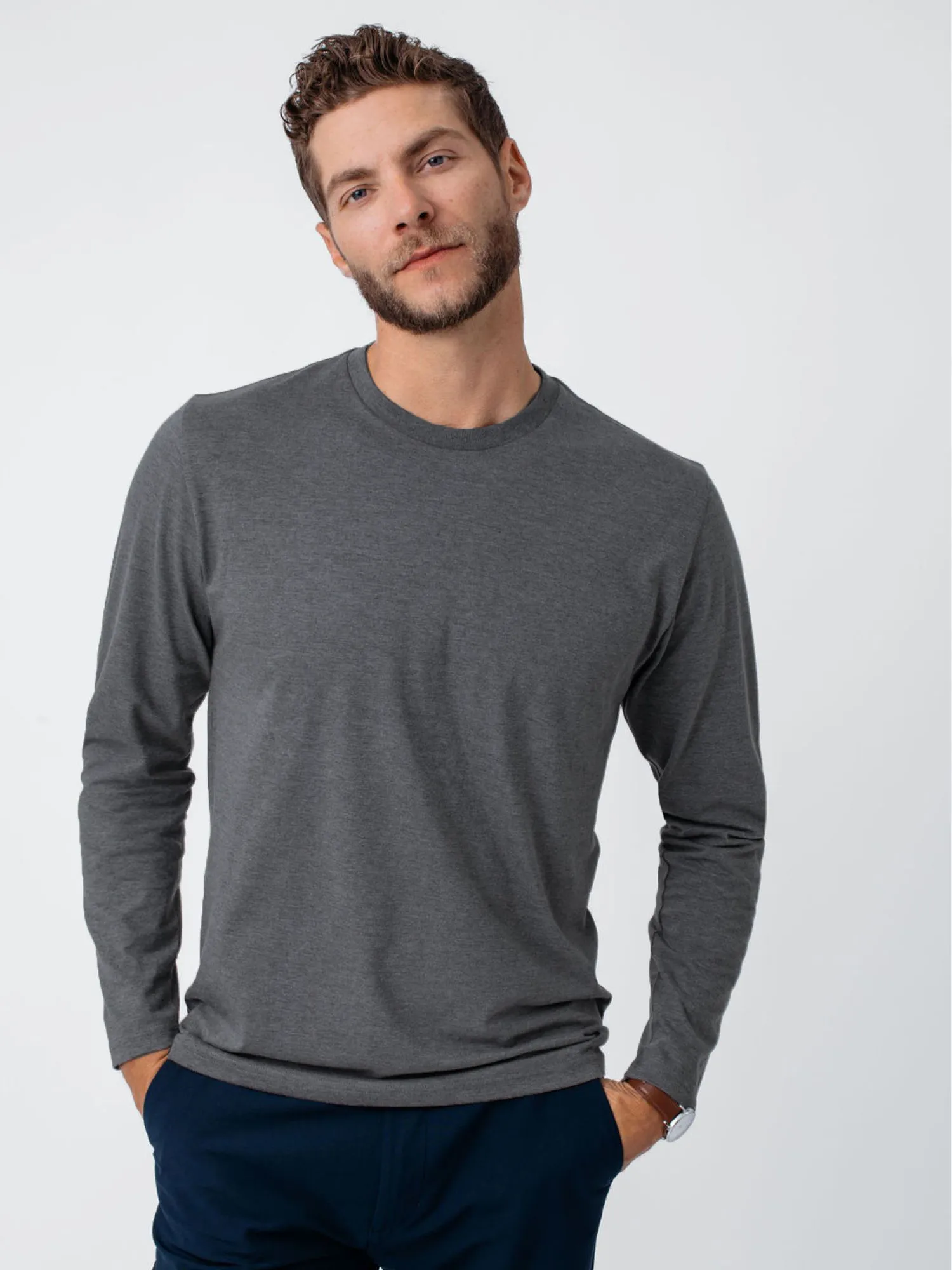 Carbon Grey Long Sleeve Crew