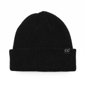 CC Waffle Knit Beanie Black