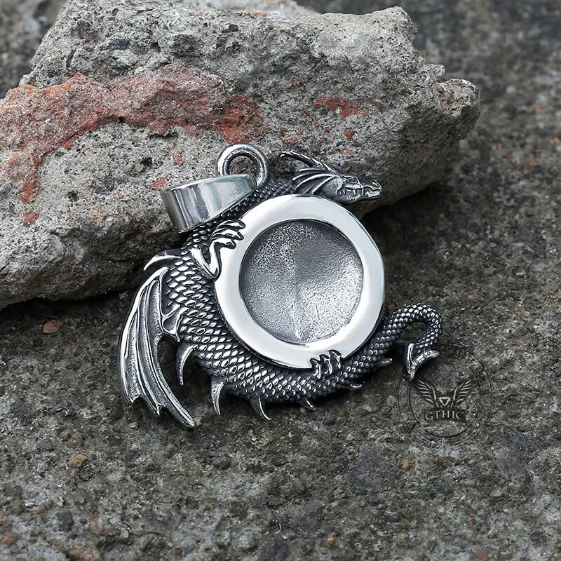 Celtic Dragon Yggdrasil Stainless Steel Viking Pendant