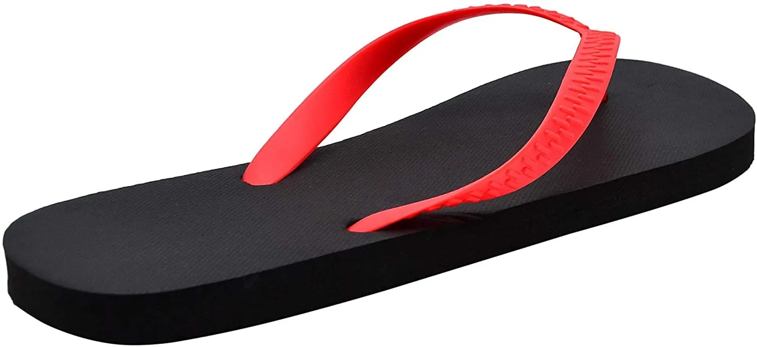 Chatties Men’s Classic Solid Flip Flops Comfortable Summer Slide Sandals