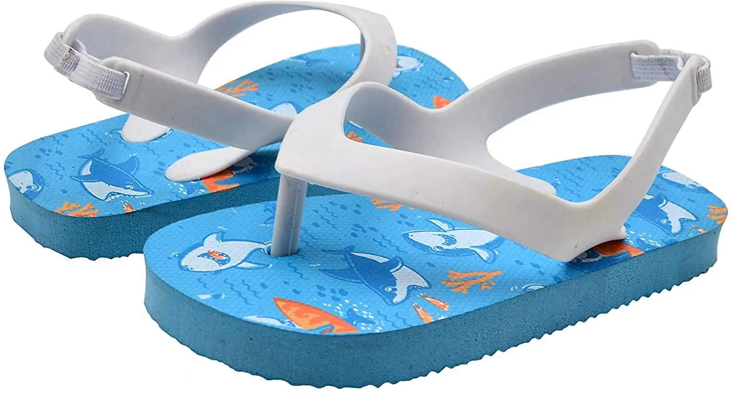 Chatties Toddler Boys' Little Kid Baby Printed Flip Flop Thong Sandal with Elastic Back Strap