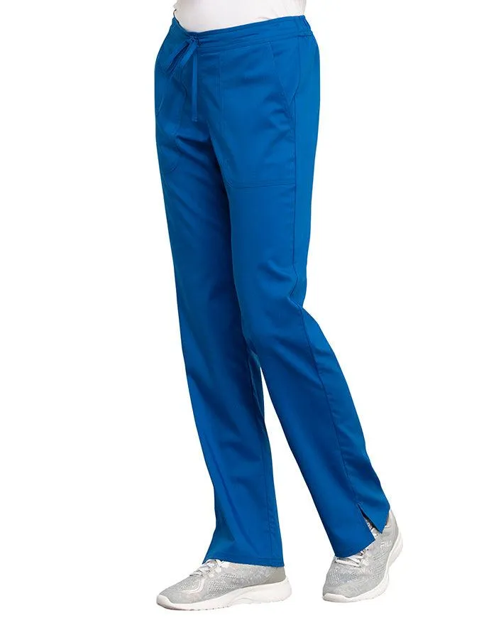 Cherokee Workwear Revolution Women's Mid Rise Straight Leg Drawstring Tall Pant