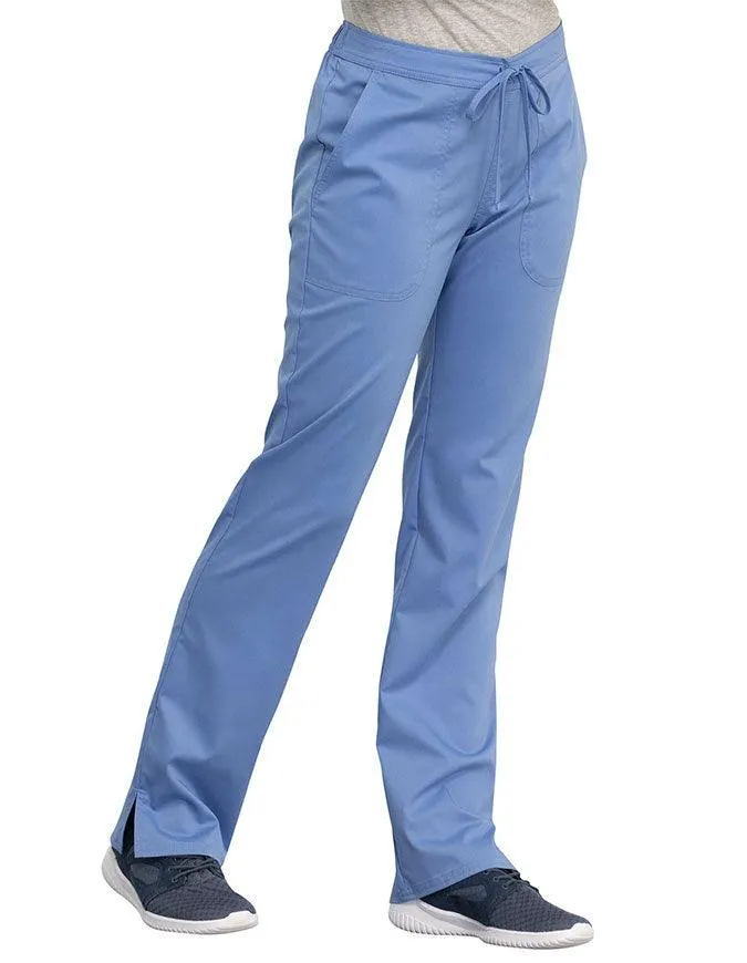 Cherokee Workwear Revolution Women's Mid Rise Straight Leg Drawstring Tall Pant