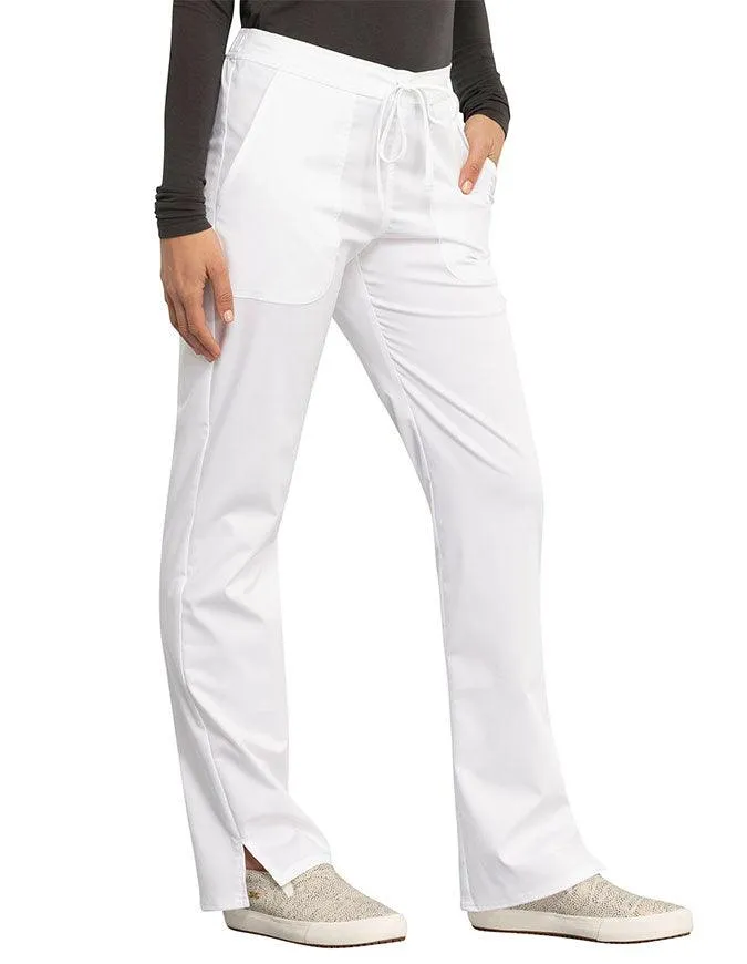 Cherokee Workwear Revolution Women's Mid Rise Straight Leg Drawstring Tall Pant