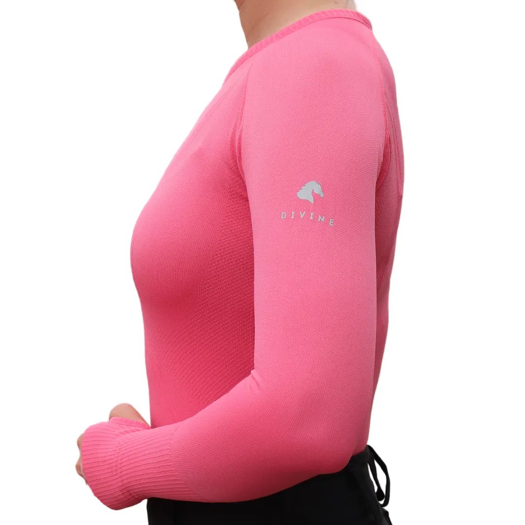 Chic Athletic Long Sleeve Shirt - Flamingo Pink