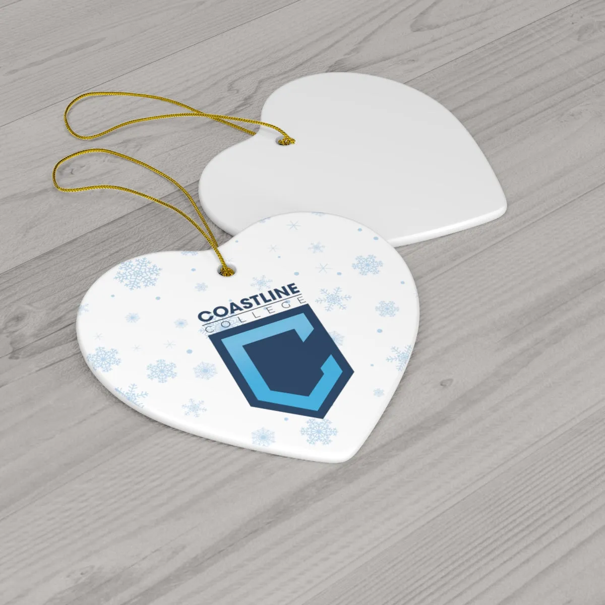 Coastline Holiday Shield Logo Ceramic Ornament (4 Shapes)