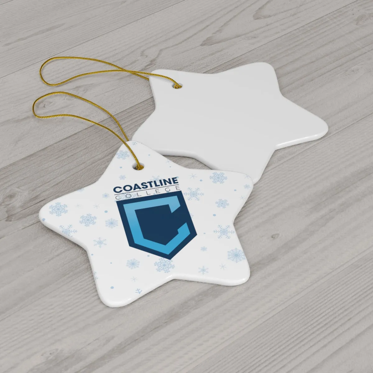 Coastline Holiday Shield Logo Ceramic Ornament (4 Shapes)