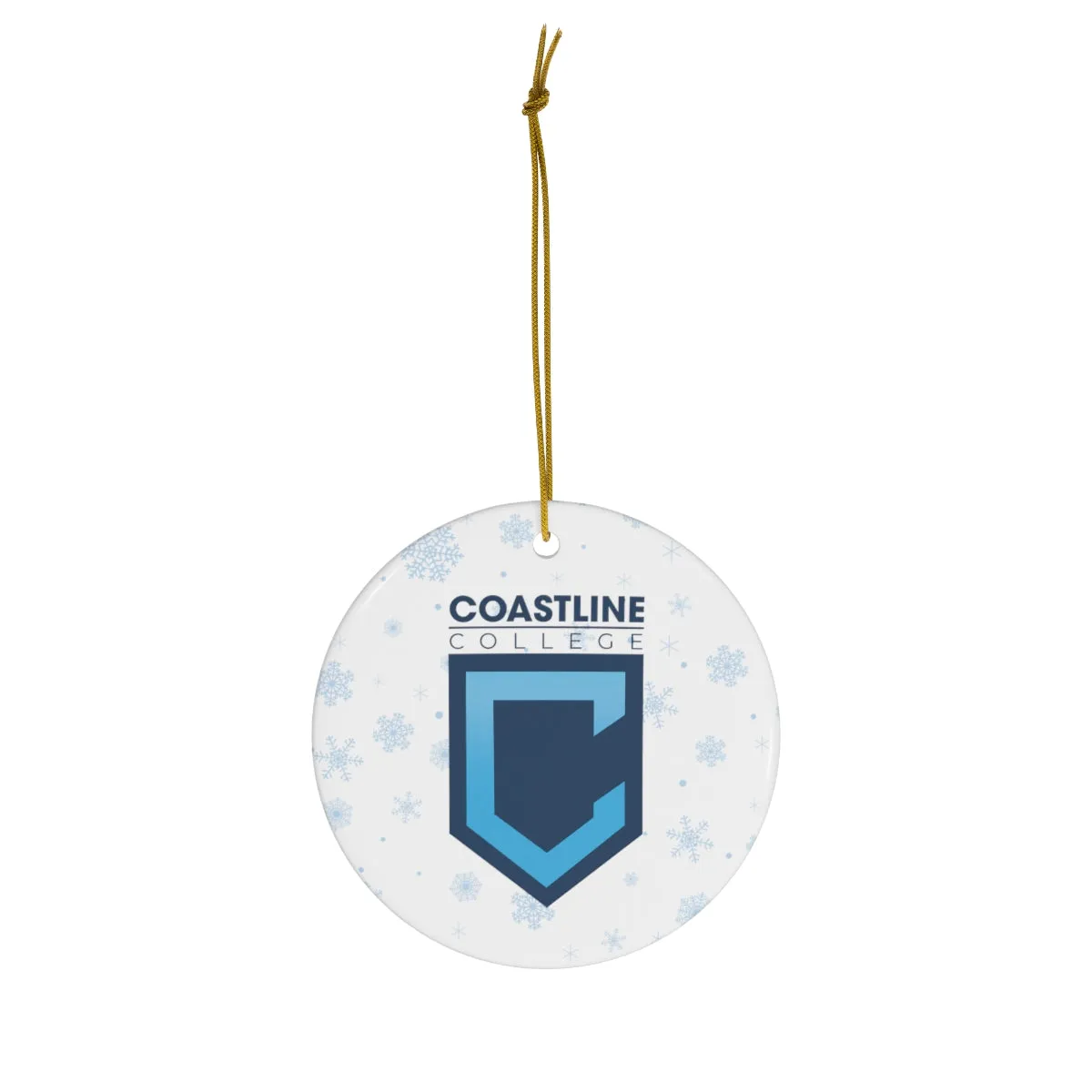 Coastline Holiday Shield Logo Ceramic Ornament (4 Shapes)