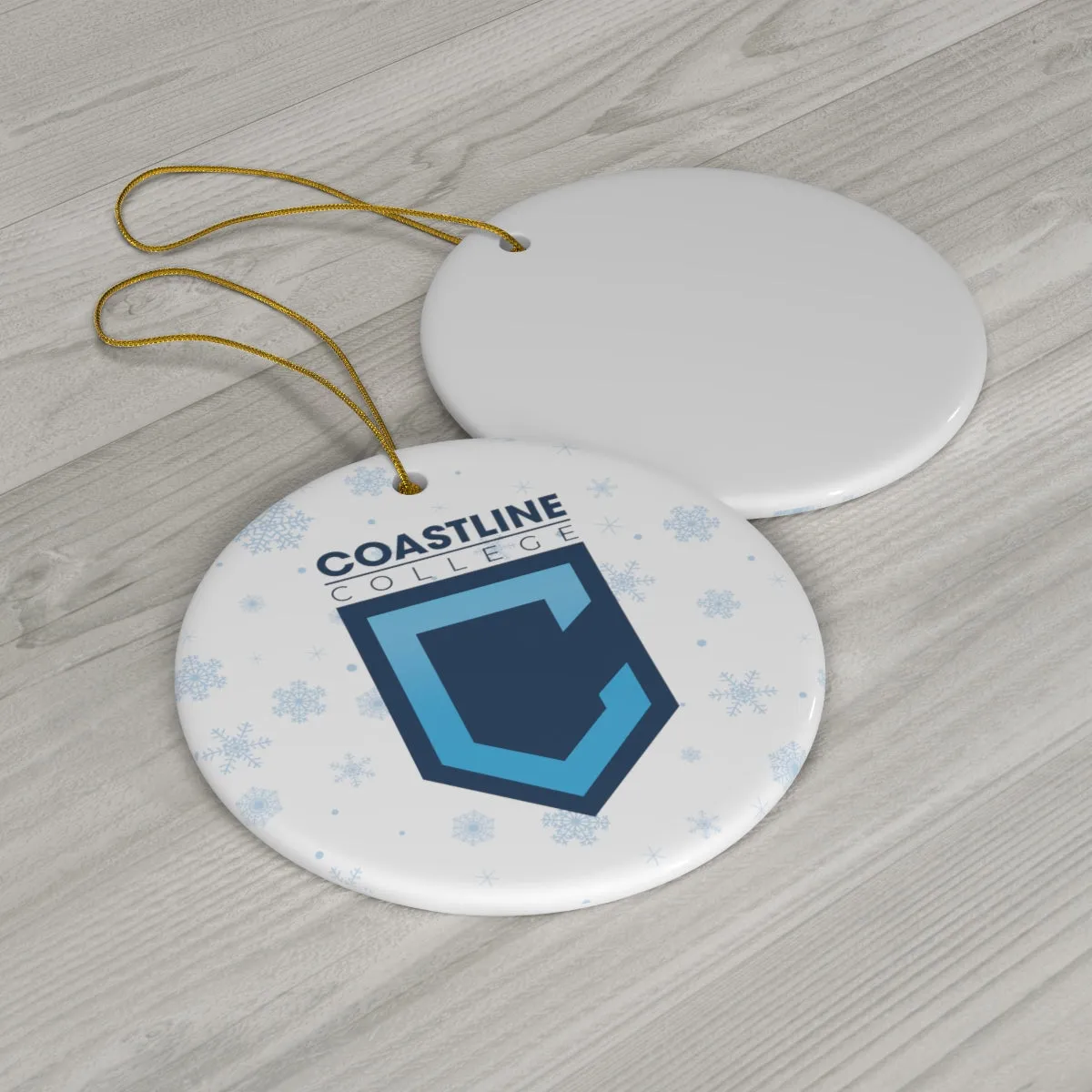 Coastline Holiday Shield Logo Ceramic Ornament (4 Shapes)