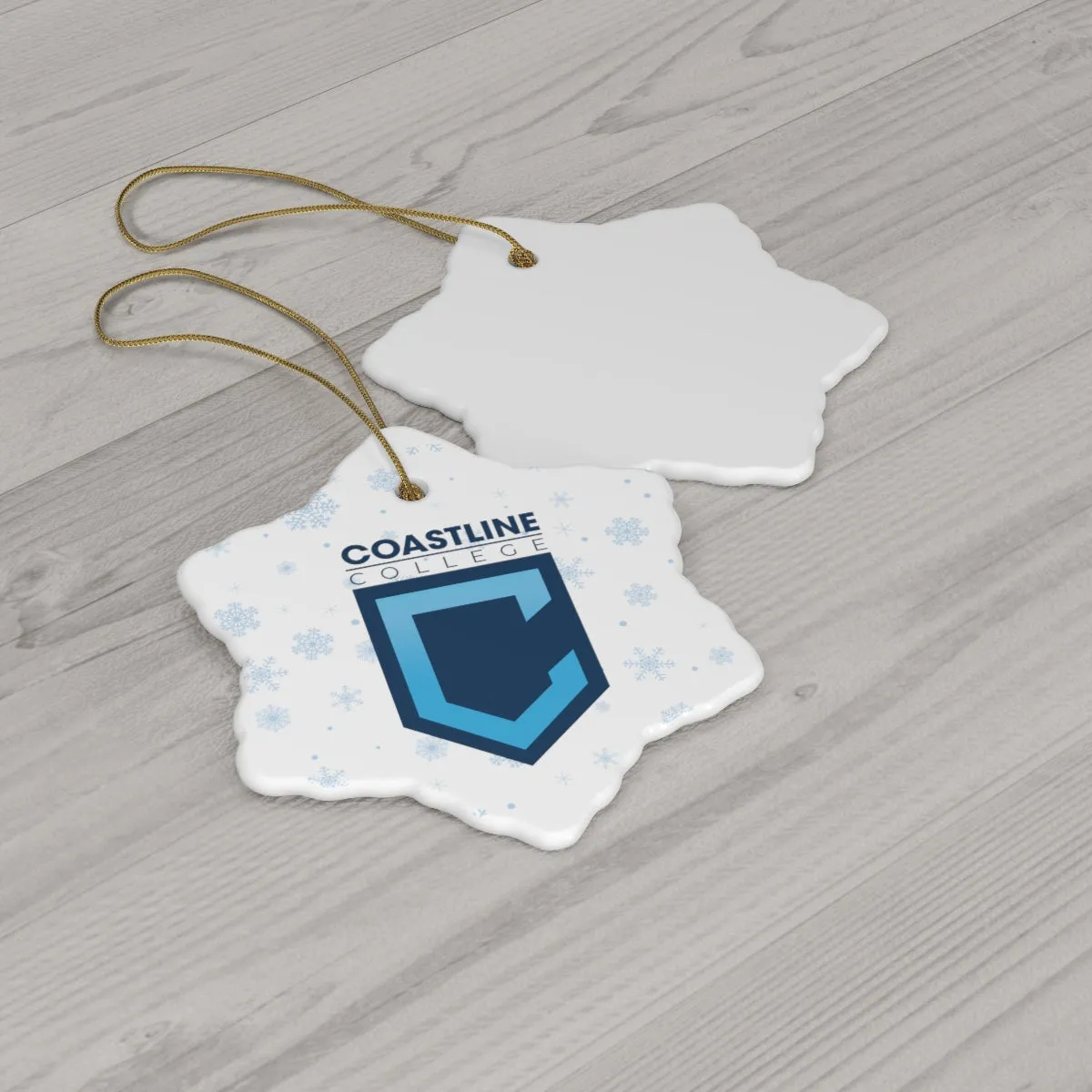 Coastline Holiday Shield Logo Ceramic Ornament (4 Shapes)