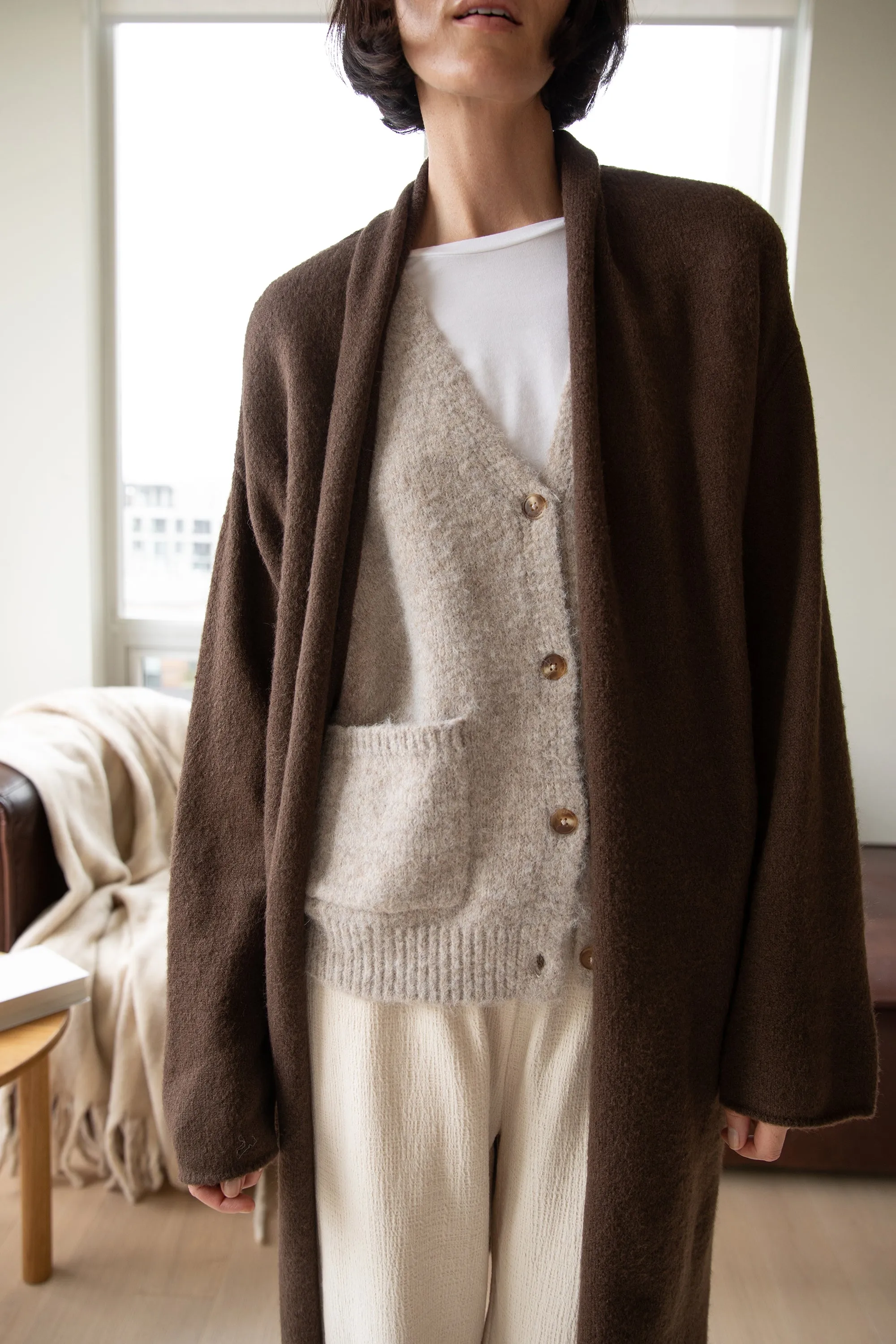 COZY LONG OPEN FRONT CARDIGAN