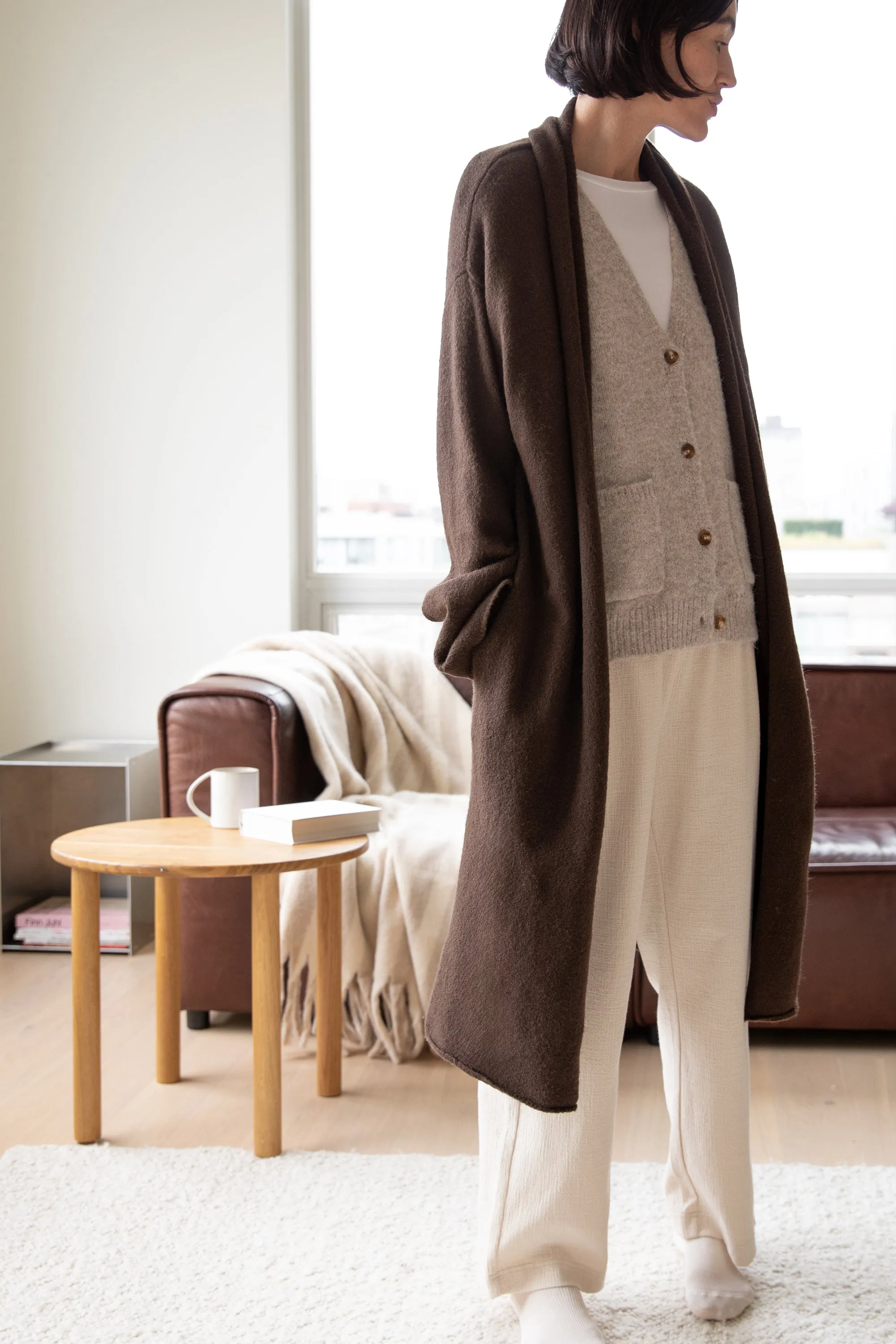 COZY LONG OPEN FRONT CARDIGAN