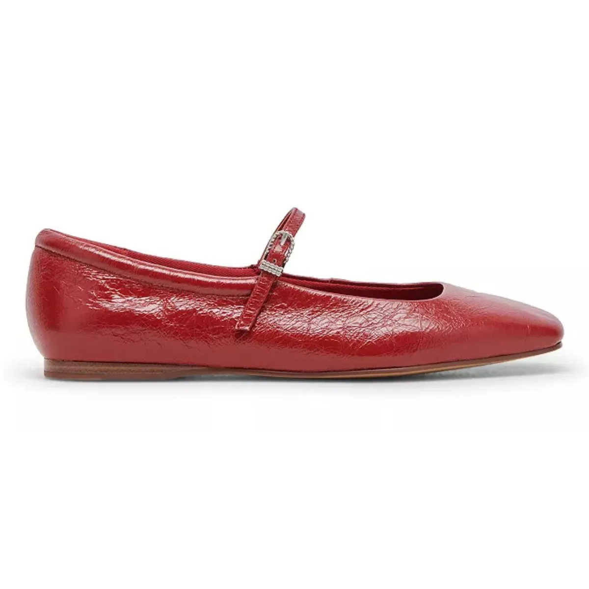 Dolce Vita Women's Reyes Ballet Flats Red Crinkle Patent