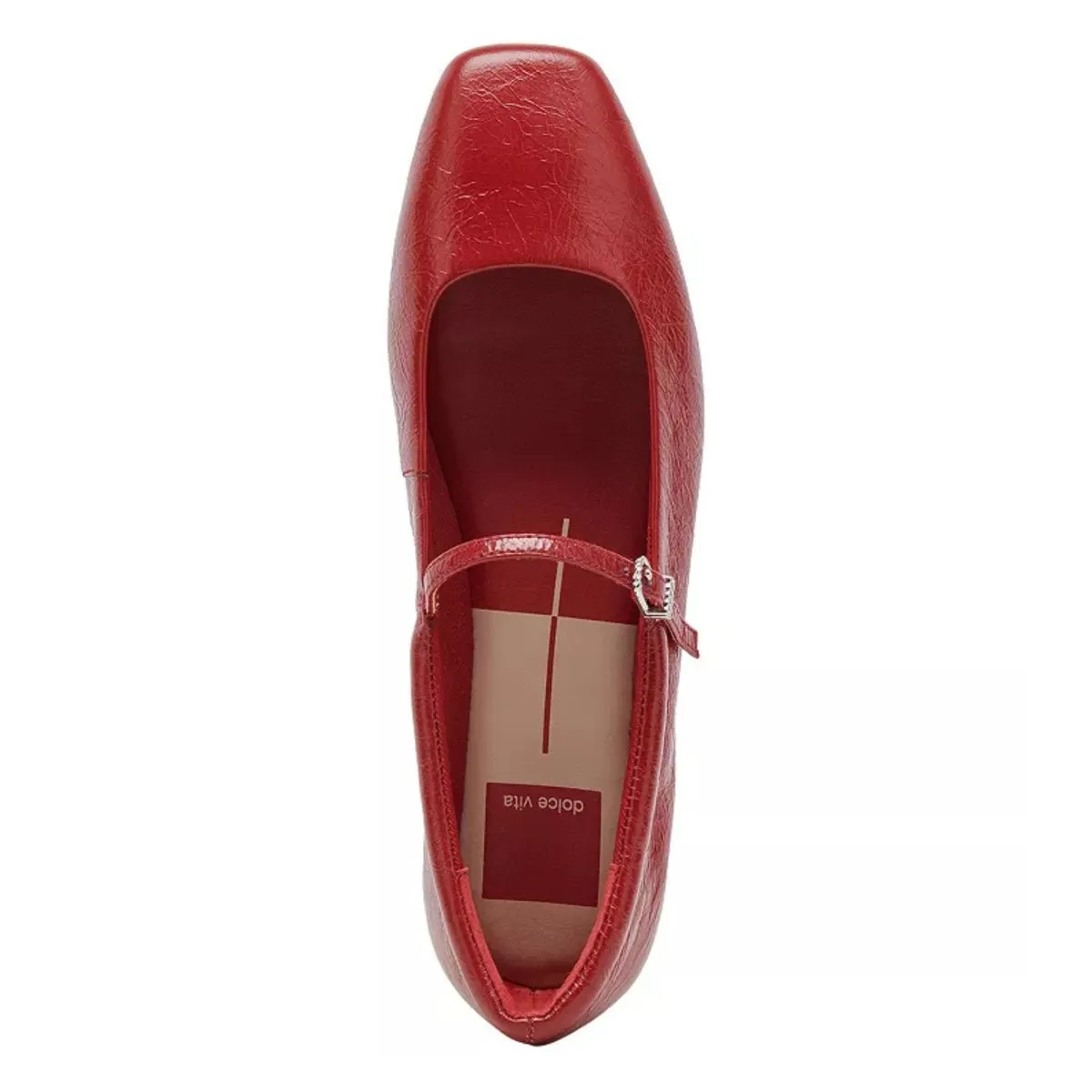 Dolce Vita Women's Reyes Ballet Flats Red Crinkle Patent