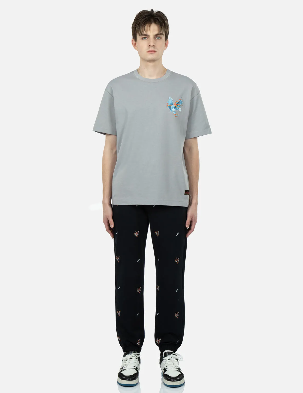 Eagle and Logo Allover Embroidery Sweatpants