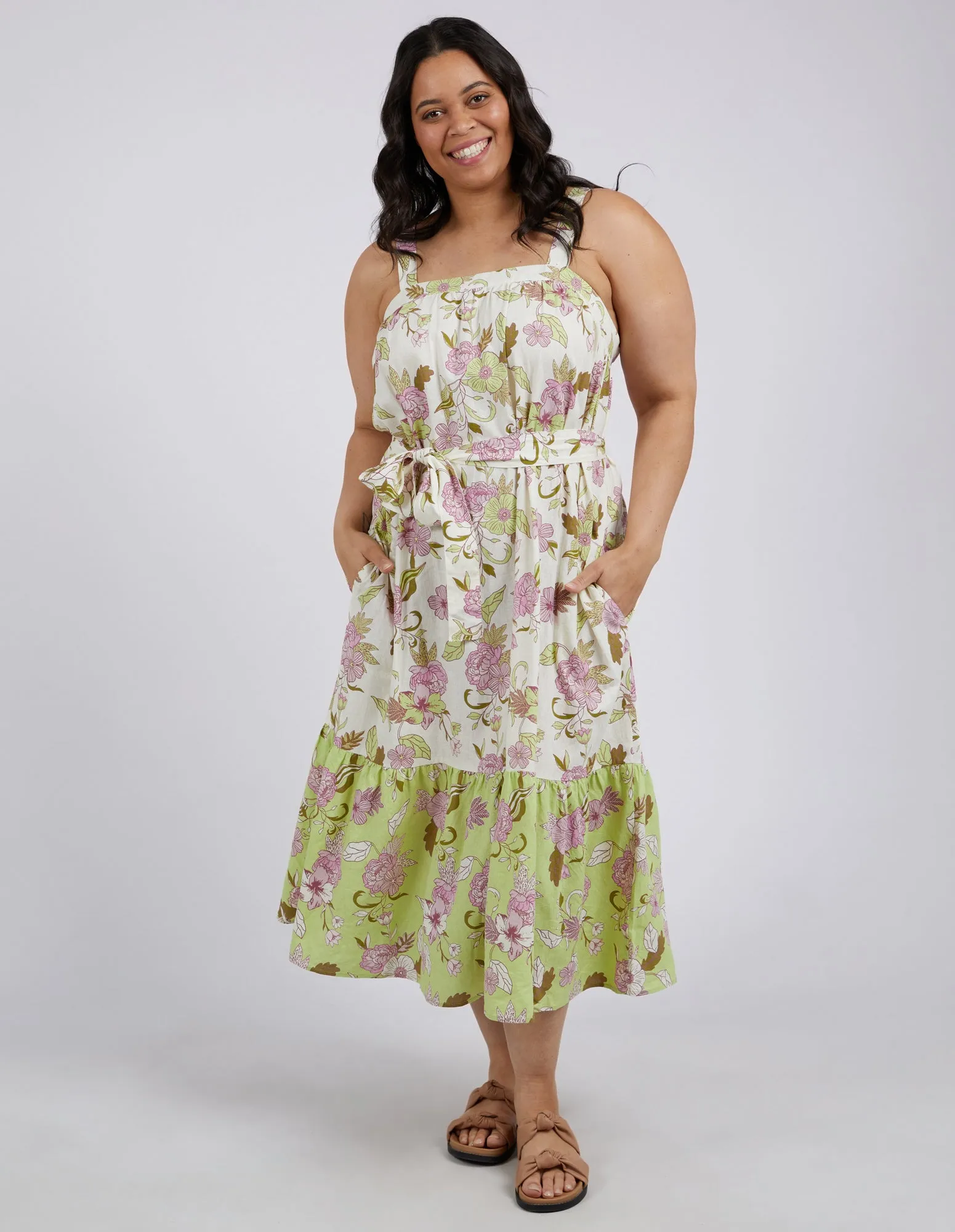 Emmeline Floral Dress Spliced Floral Print