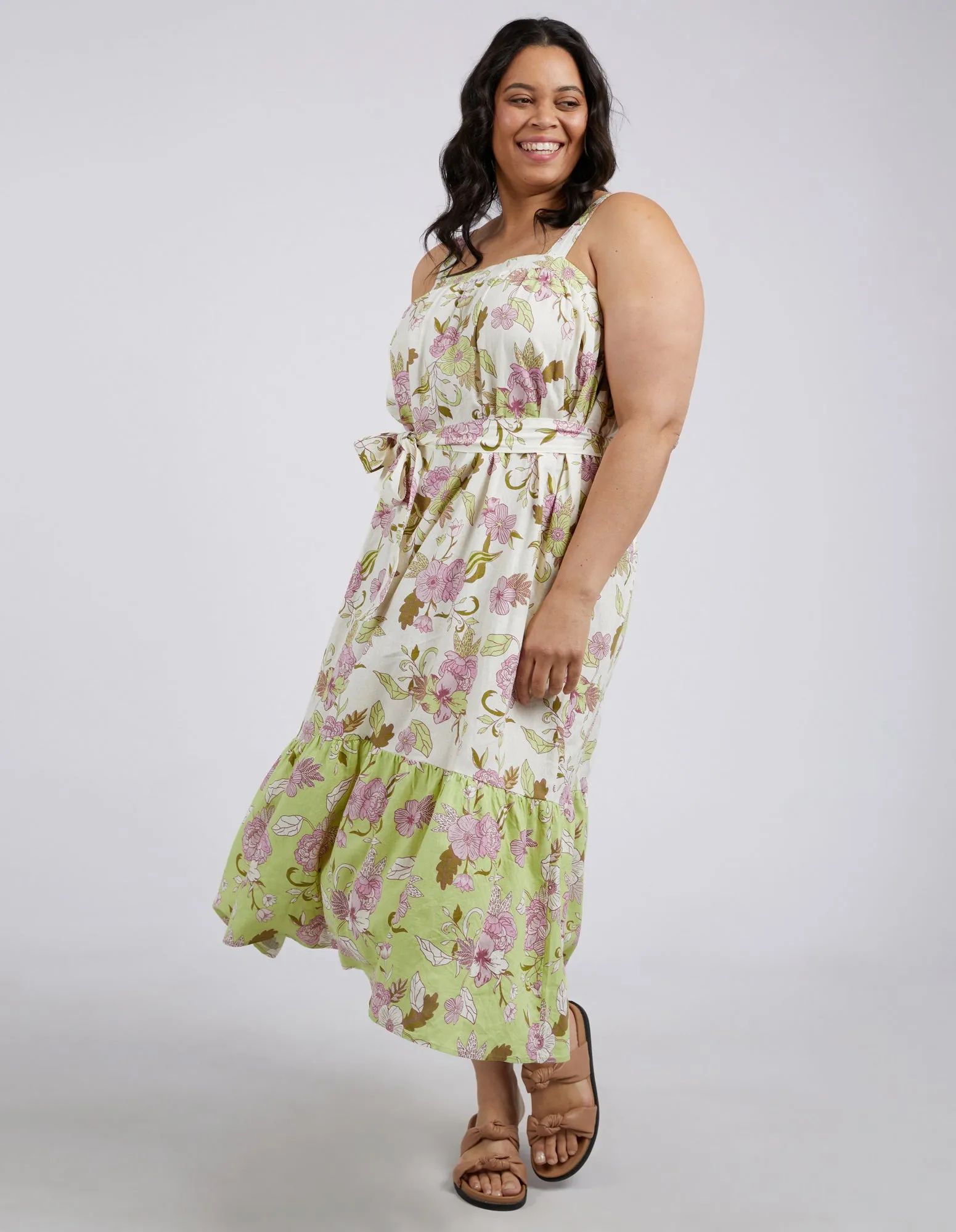 Emmeline Floral Dress Spliced Floral Print