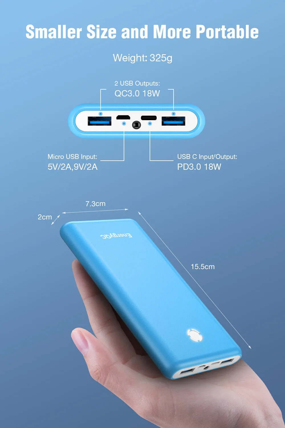 EnergyQC Pilot X7 Portable Charger 20000mAh