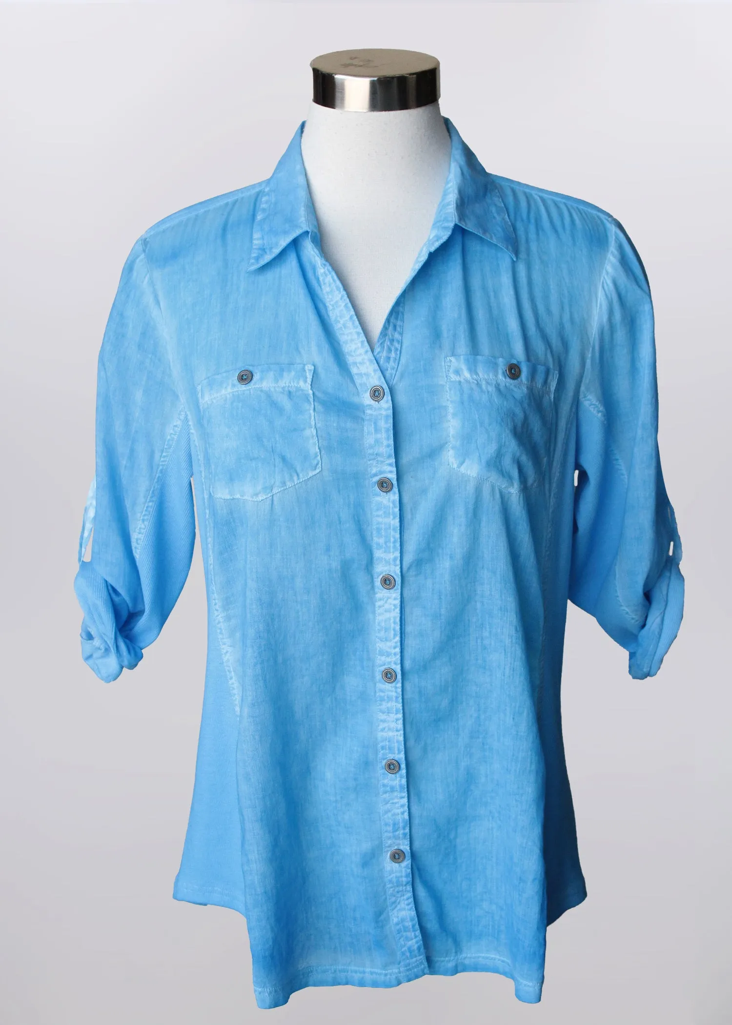 Faded Button Up Blouse