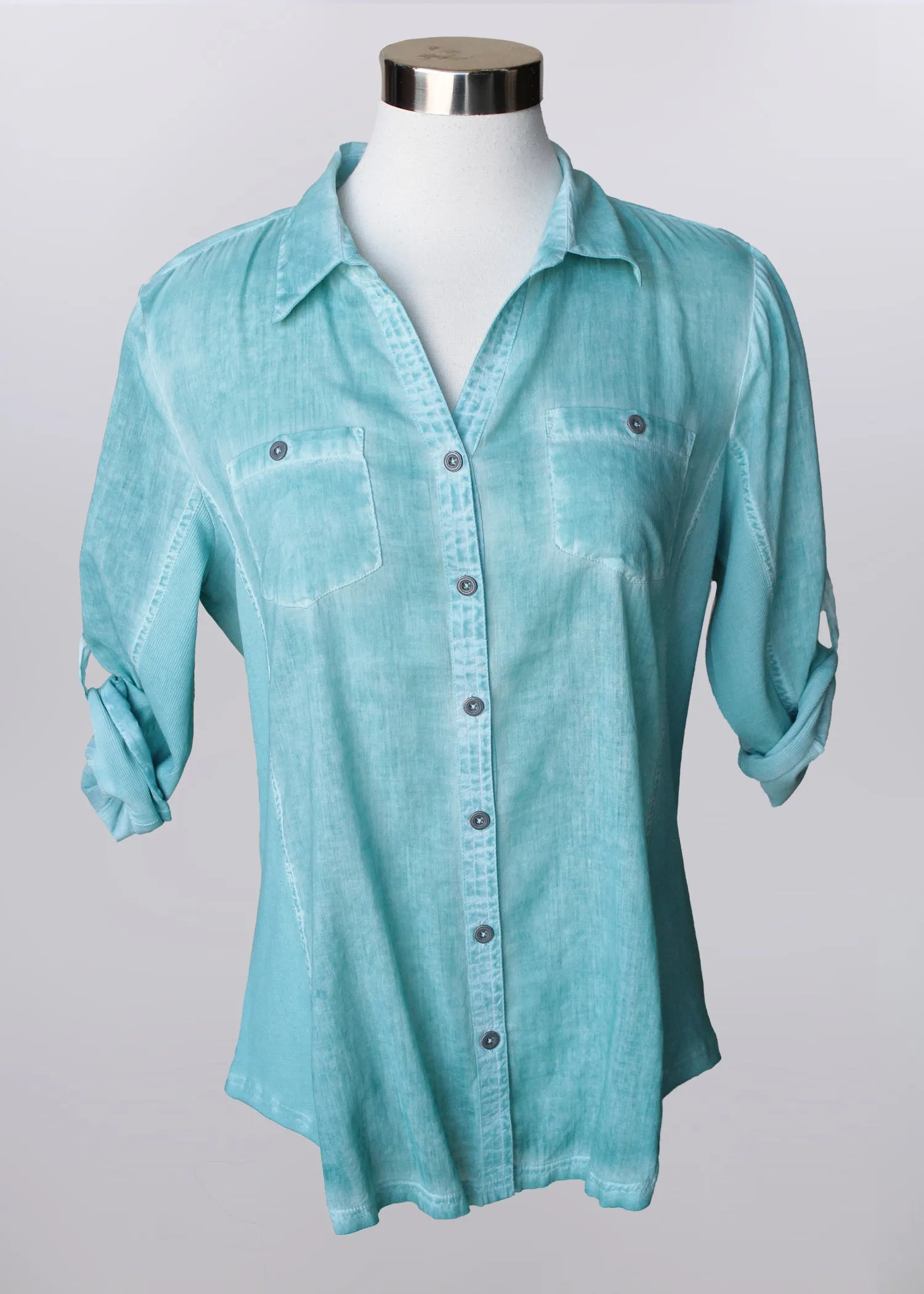 Faded Button Up Blouse